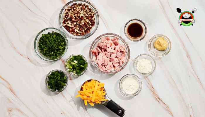 Ham and Cheddar Cheese Ball Recipe Mix the Ingredients