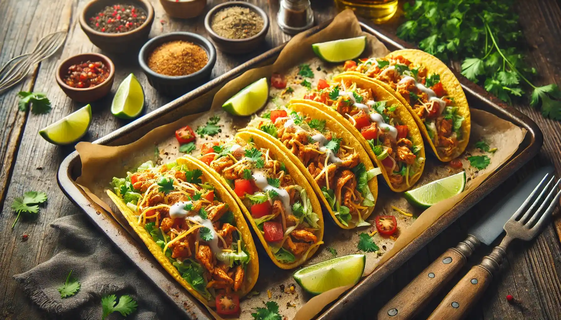 Crispy Oven Baked Chicken Tacos Recipe